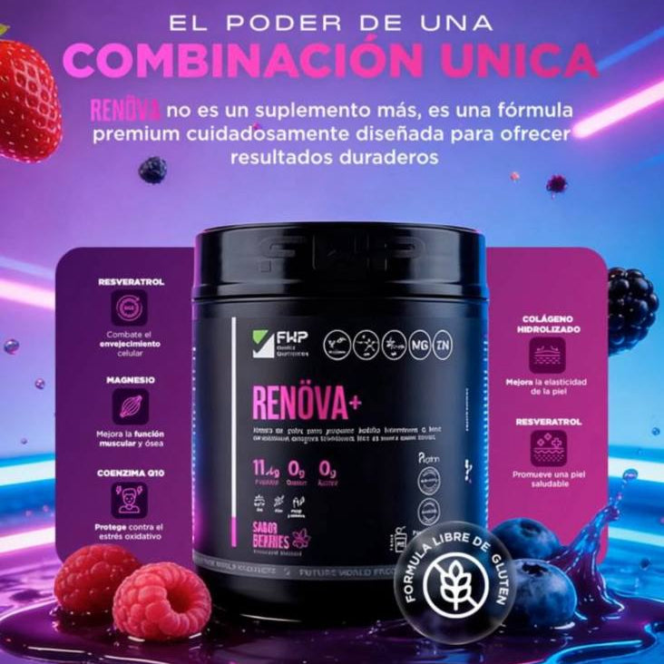 Colágeno Renöva+ con biopéptidos activos